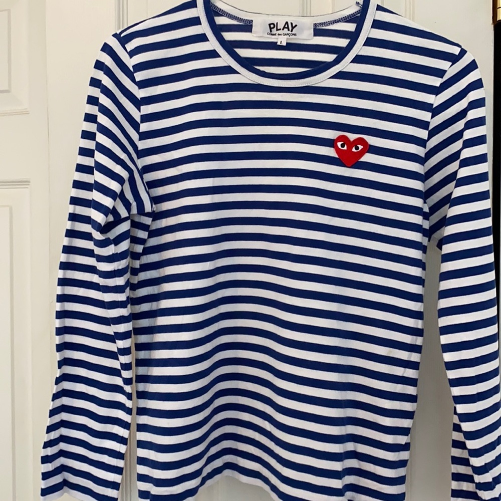 Comme de Garçon PLAY like-new blue/white